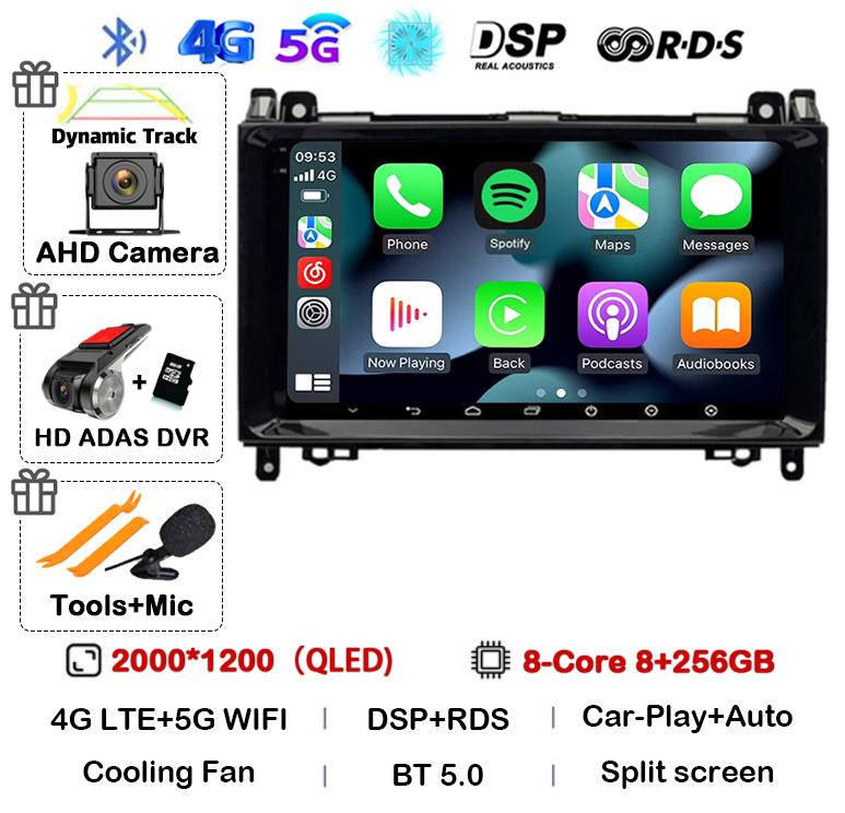 Android 14 Car Radio For Mercedes Benz B200 Sprinter W906 W639 AB Class W169 W245 Viano Vito Multimedia GPS Stereo Video Player