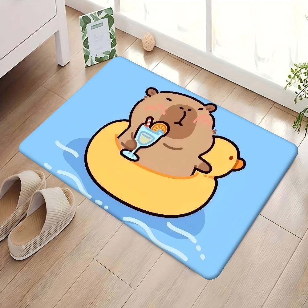 Cartoon Capybara Hippo Entrance Door Mat Nordic Style Bedroom Living Room Doormat Home Balcony Anti-Slip Modern Home Decor