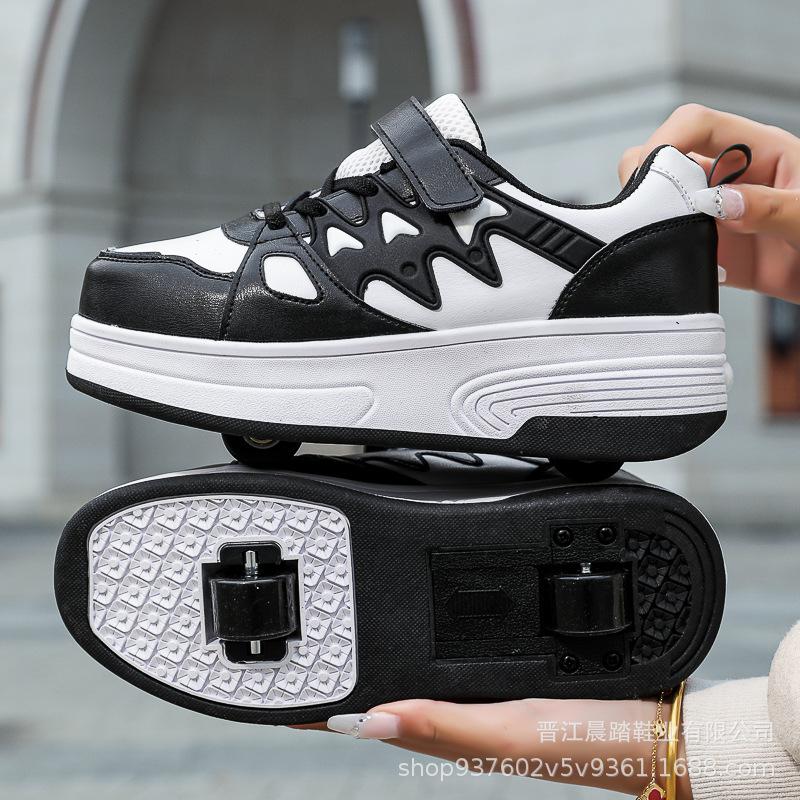 

Детская обувь Runaway Shoes Весна и осень Новые маленькие белые туфли для девочек Средняя помощь Повседневная обувь для мальчиков с колесами Обувь с роликами 38