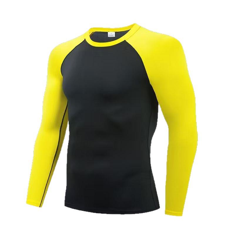 Men's Quick-Dry Long-Sleeve Tight-Fitting Sports Top - High Elasticity, Breathable Fitness Wear