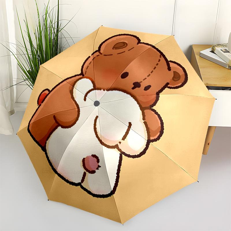 1pc Teddy Bear Umbrella That Opens  Closes Automatically  Perfect Gift with a Convenient Folding Mechanism 13