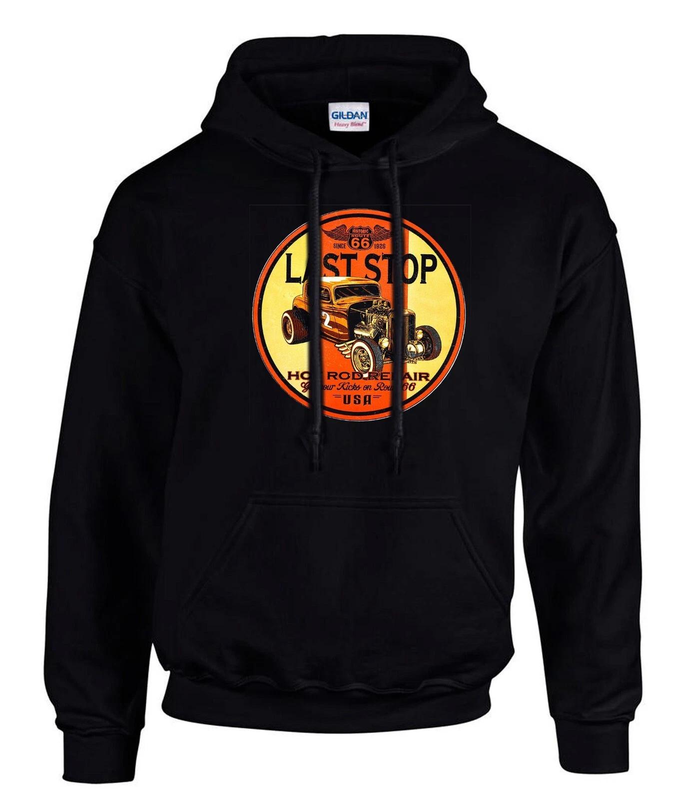 Vintage Garage Hotrod Oldtimer Auto Schwarze Hoodies Kapuzenpullover -3440-SW S