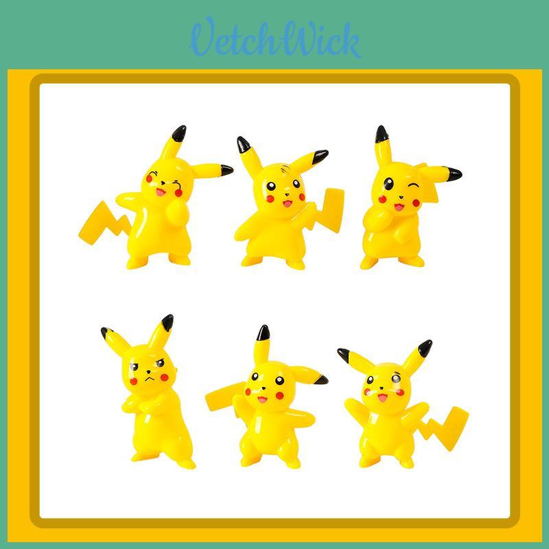 Adorable Pikachu Cartoon Anime Figure Model Doll Set Perfect For Cake Decoration And Gifts