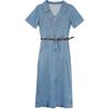 Betu Women's Denim Belted Midi Dress