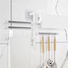 Rotatable Towel Rack Wall Mounted Bathroom Towel Holder with Shelf Multi Function Hanging Bar for Kitchen Towel Paper
