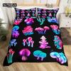 Cartoon Mushrooms Duvet Cover Kawaii Fungus Bedding Set Wild Mushroom Stuff Comforter Cover Twin King for Boys Girls Room Decor