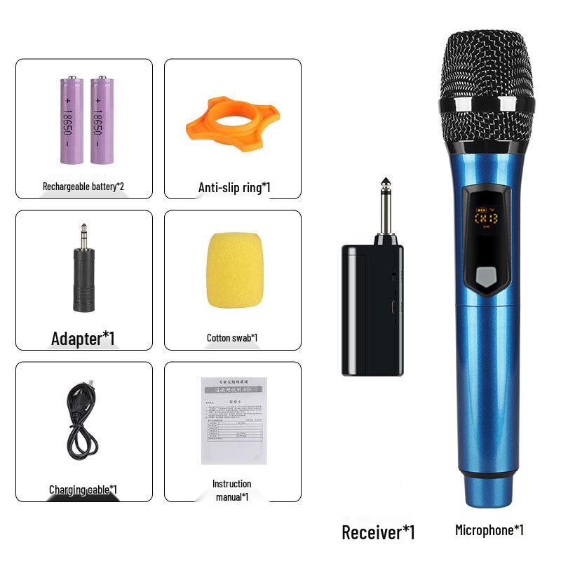 2.4G Wireless Dual Microphone & Speaker System for Home, Karaoke, Outdoor, and Live Broadcasts.