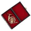 Miniatur Waldhorn Zartes Goldenes Mini-Instrument Ornament Dekoration für Musikliebhaber