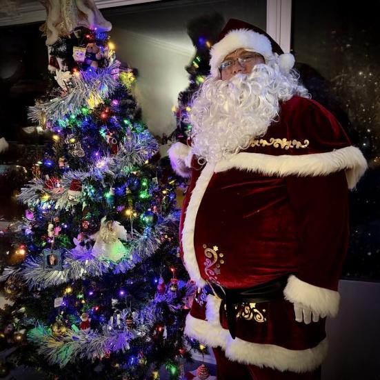 Santa Claus Costume Set Velvet Adult Suit Traditional Red Velvet Santa Ensemble Complete Accessories Performances Clothes