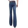 Men's Mid-Rise Elastic Flared Jeans Men's Slim Dark Blue Flared Jeans