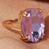 Anelli Minimalisti con Pietra Viola Ovale per Donna Anello di Matrimonio Fidanzamento Gioielli da Festa Accessori Regalo
