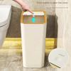 Bathroom Trash Can 10L Small Garbage Can with Press Top Lid for Toilet Bedroom Living Room Plastic Wastebasket with Pop-up Lid