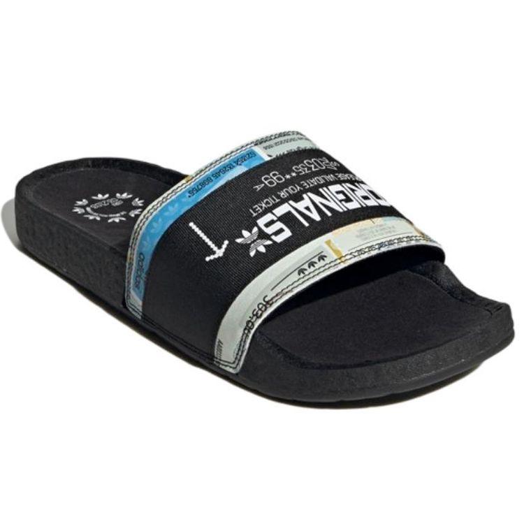 Adidas Originals Adilette Thick Sole Slip-On Non-Slip Slide Sandals Unisex Footwear Black White GX1808