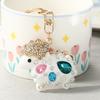 Rhinestone Lamb Keychain Sparkling Sheep Car Key Ring Holder Backpack Purse Handbag Charm Christmas Birthday Gifts for Her