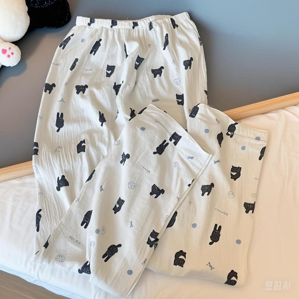 

Wide Leg Sleepwear High Waist Sleep Bottoms New Home Pants Summer C-L