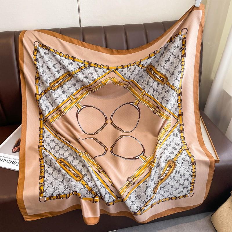 Lightweight 90x90cm Square Scarf Women Navy Style Sun Protection Silk-Like Feel Wear Chic Versatile Accessory