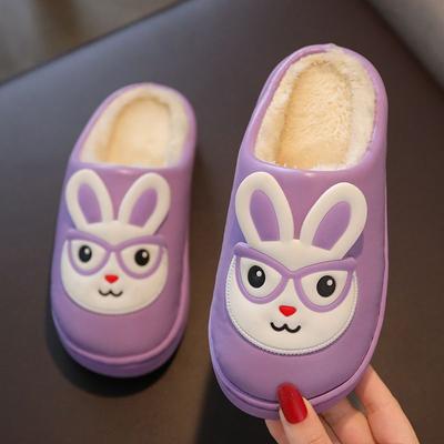 Children Winter Slippers Children Waterproof Warm Slippers Non-Slip Indoor Plush Home Footwear