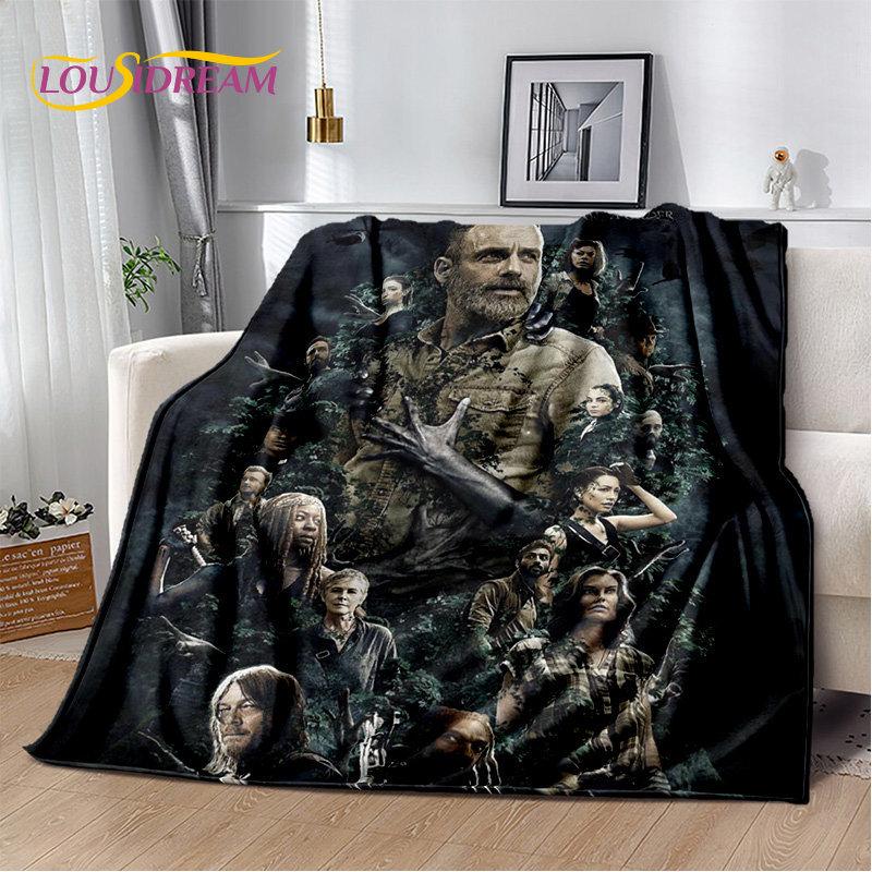 The Walking Dead Korku Yumuşak Peluş Battaniye, Flanel Battaniye Atmak Battaniye Oturma Odası Yatak Odası Yatak Kanepe Piknik Örtüsü Bettdecke