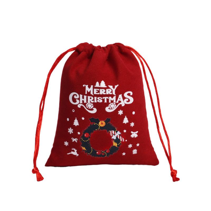 2PC Velvet Bags Small Candy Gift Bag Drawstring Pouch Christmas Party Favor Boutique Jewelry Packaging Bags 2025 New Year