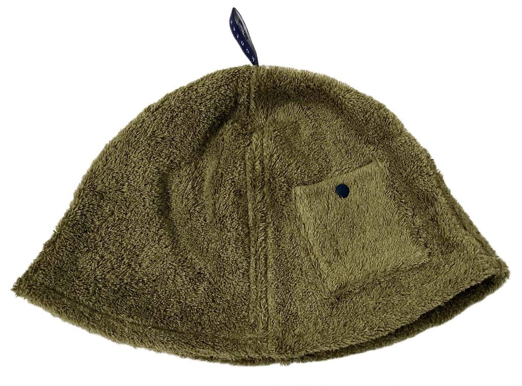 Kontex Imabari Sauna Hat with Pocket <54605-071> Imabari Towel Brand Certified Sauna Hat (Moss Green)