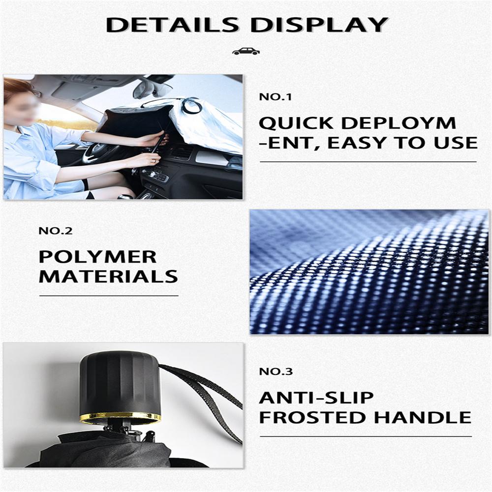 Titanium Upgraded Car Windshield Sun Shade Umbrella 7-Layer UV Blocking Sunshade