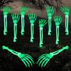 Realistic Glowing Skeleton Hand With Adjustable Fingers Halloween Yard Decoration Plastic Waterproof For Eerie Themes