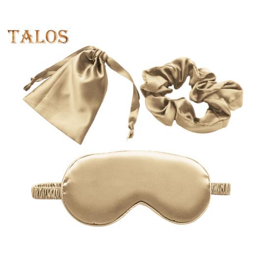 Imitated Silk Eye Cover Set Memory Foam Eye Masque 3-Piece Cloth Bag Hair Rings Storage Bag Breathable Comfortable Hypoallergenic Sleeping Shield Eye