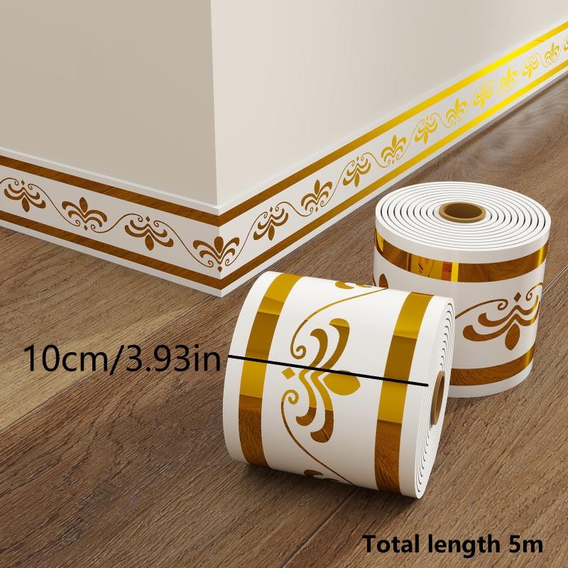 Self-Adhesive Skirting Wall Stickers 5m Stain Resistant Baseboard Trim for Living Room Dining Area Wall Decoration