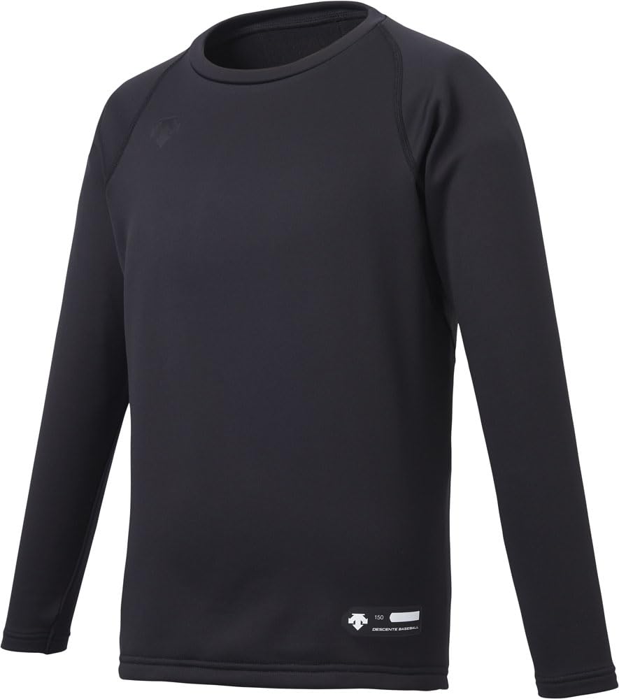 DESCENTE Baseball Round Long Black Underwear, Junior, Neck, Sleeve, JSTD-657B, Boys,