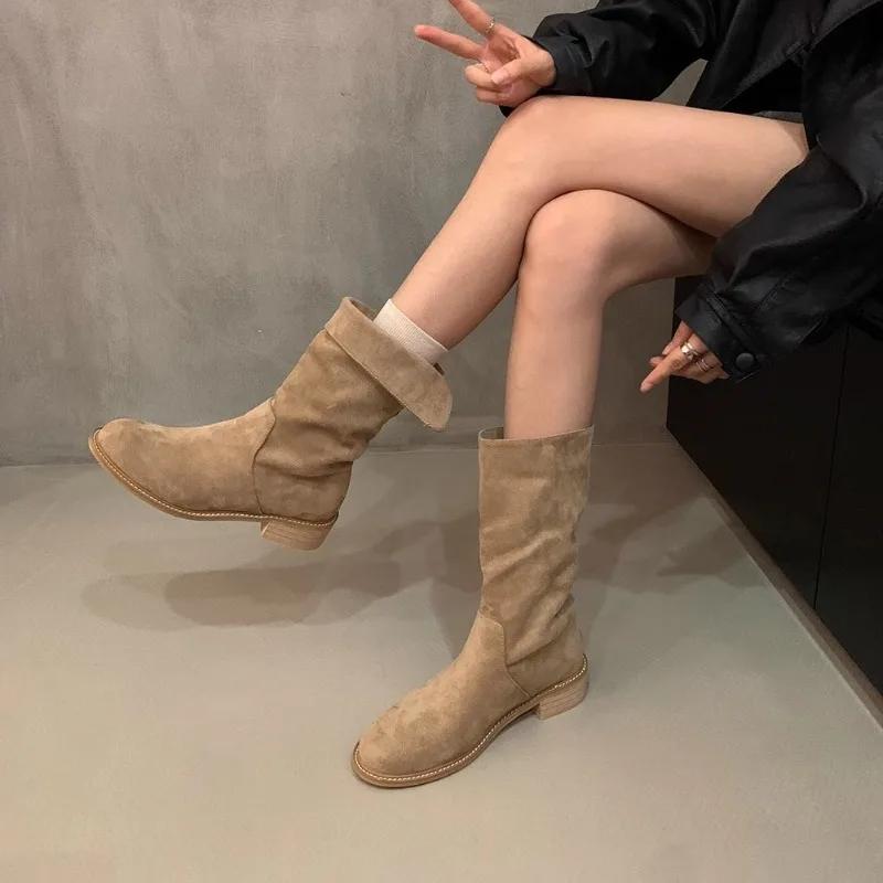 Hot Sales  Boots for Women 2024 Fall New Patchwork Vintage  Boots for Women Slim Boots Platform Heels  Women