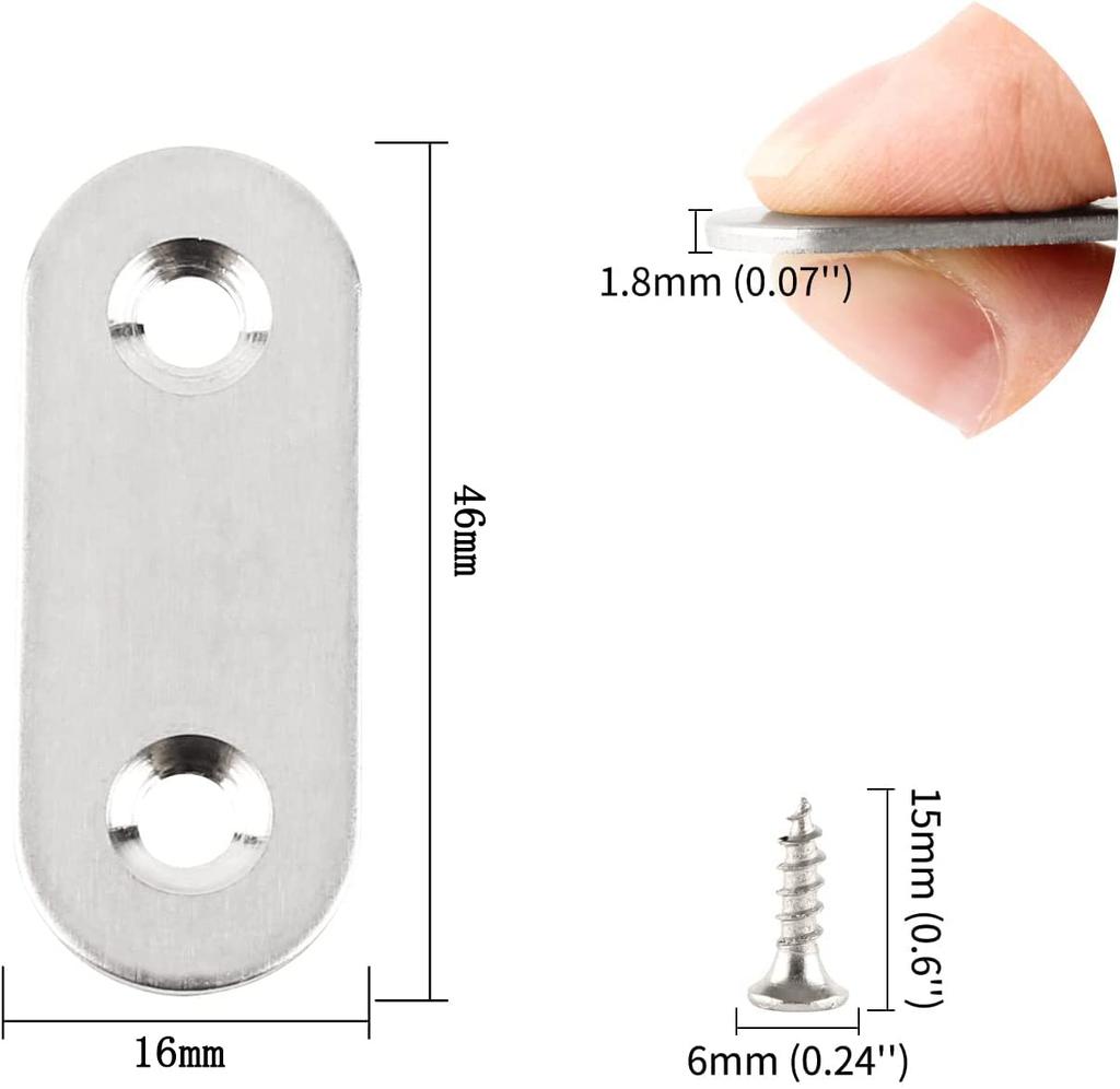 LOYELEY Joint Fittings, Flat Furniture Fixing, Shelf Bracket, I-Shaped Bracket, Stainless Steel I-Shaped Bracket,