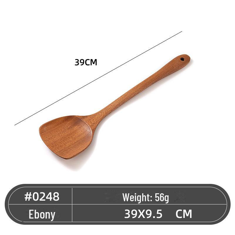 

Набор кухонных ложек из черного дерева: Лопатка с длинной ручкой, лопатка для жарки, набор кухонных принадлежностей. Large spatula