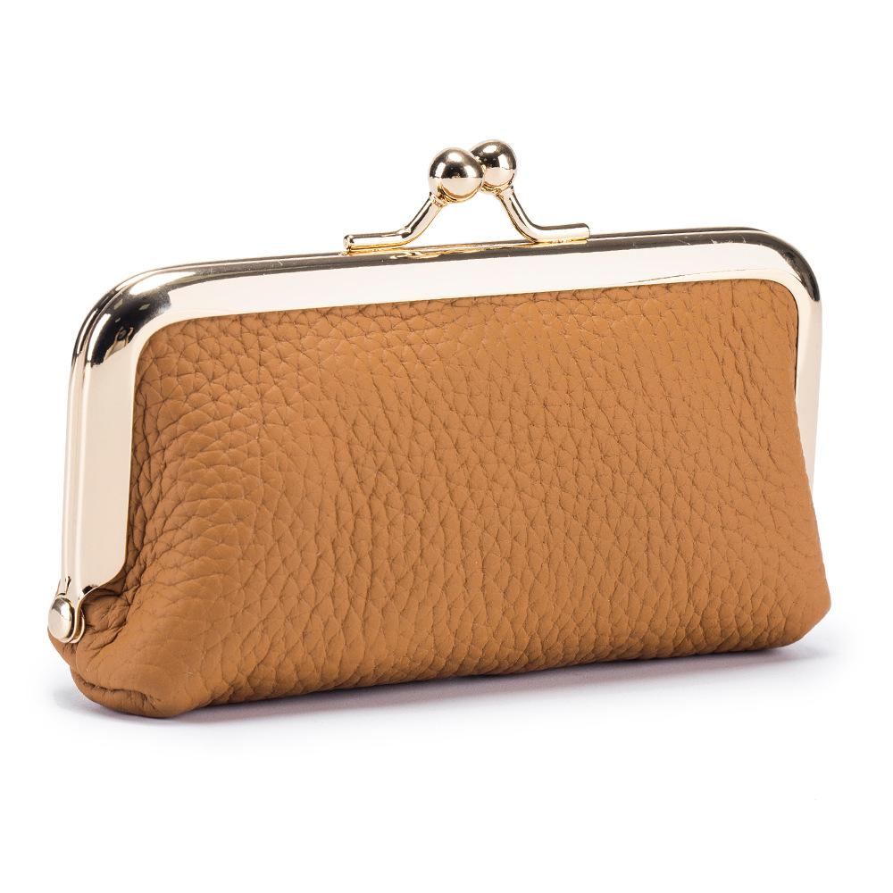 New niche change bag mini first-layer cowhide storage bag women's fashion mouth red envelope small clip bag tide