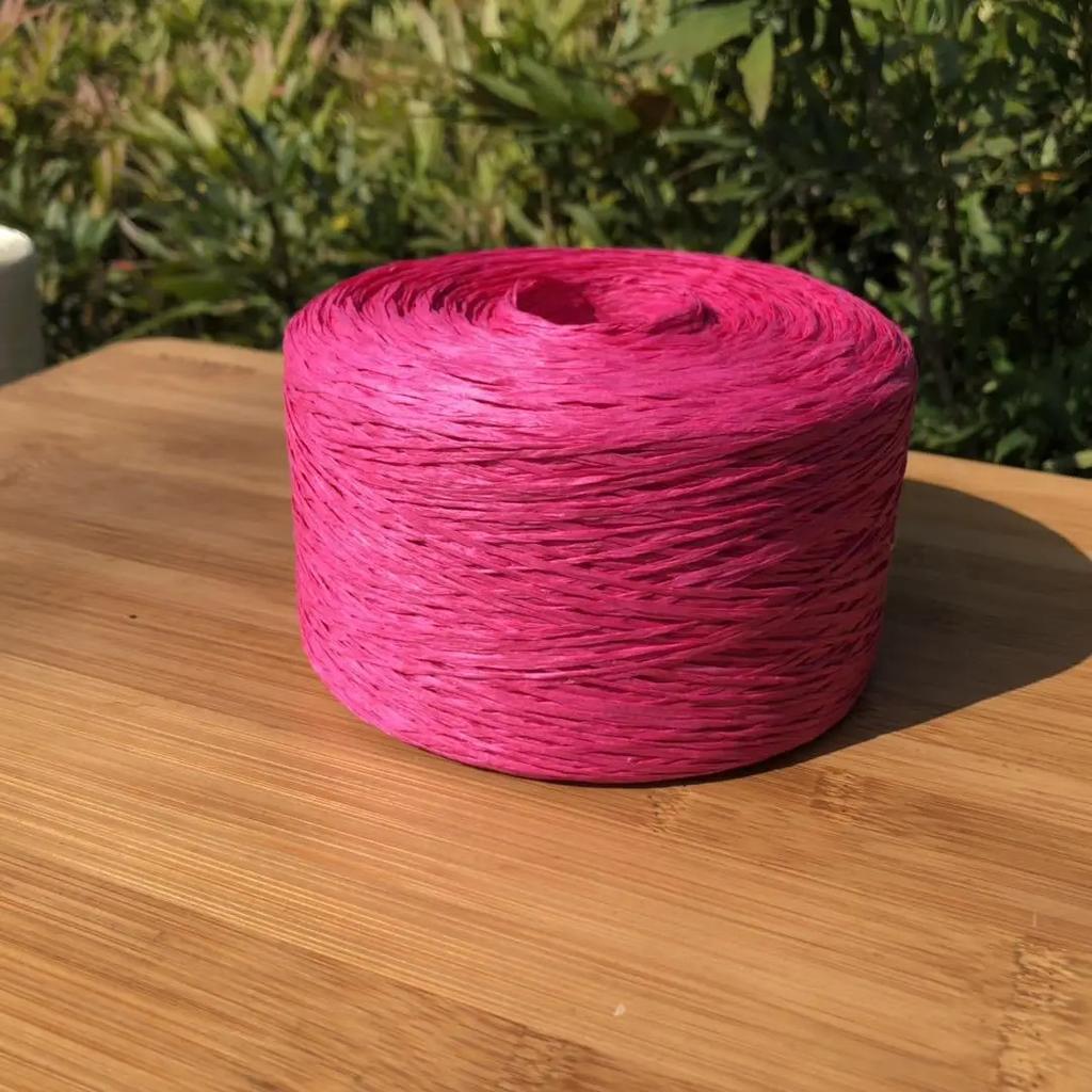 250g Fine Flat Raffia Yarn Wearable Soft Cotton Straw Thread for Hand Knitting Hats Handbags Summer Beach Craft Diy