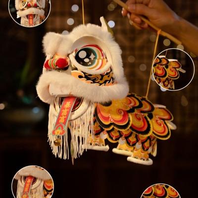 2026 New Year Lion Dance Lantern Ancient Waterproof Handmade Lantern DIY Material Package with Tassel New Year Lantern