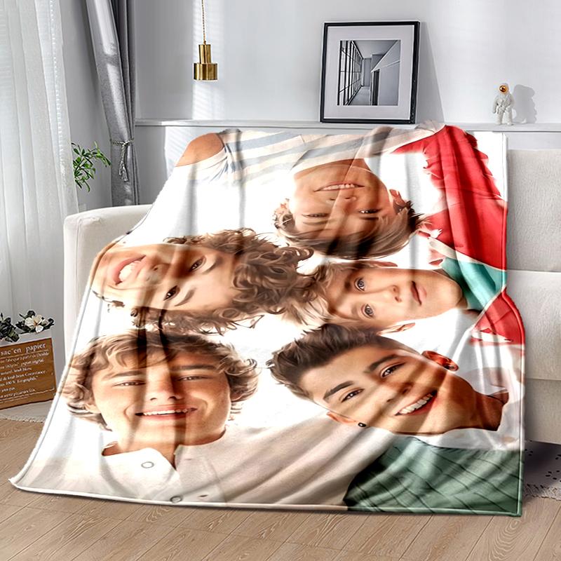 1pc Blanket One Direction Where We Are Now Print Design, Lightweight Blanket for Sofa, Bed- Soft &Warm, Gift for All Seasons Like Christmas, Halloween