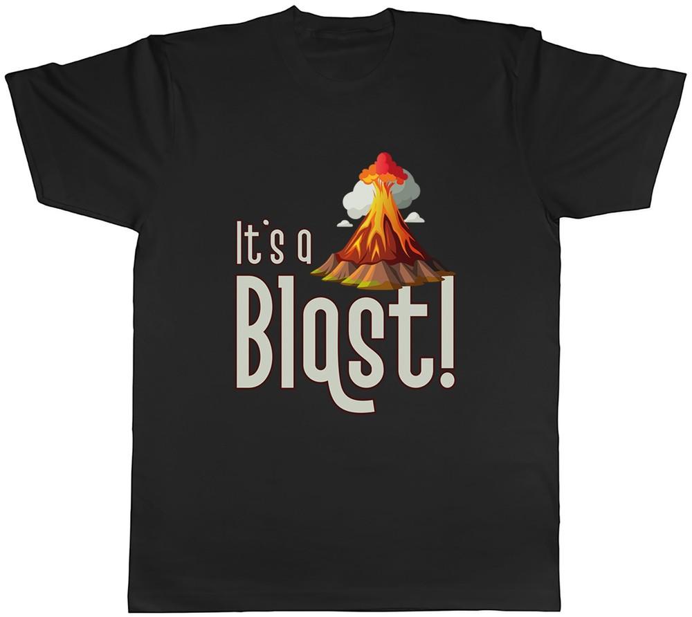 

It s a Blast Funny Joke Fun Eruption Volcano Mens T-Shirt Tee Gift Top L