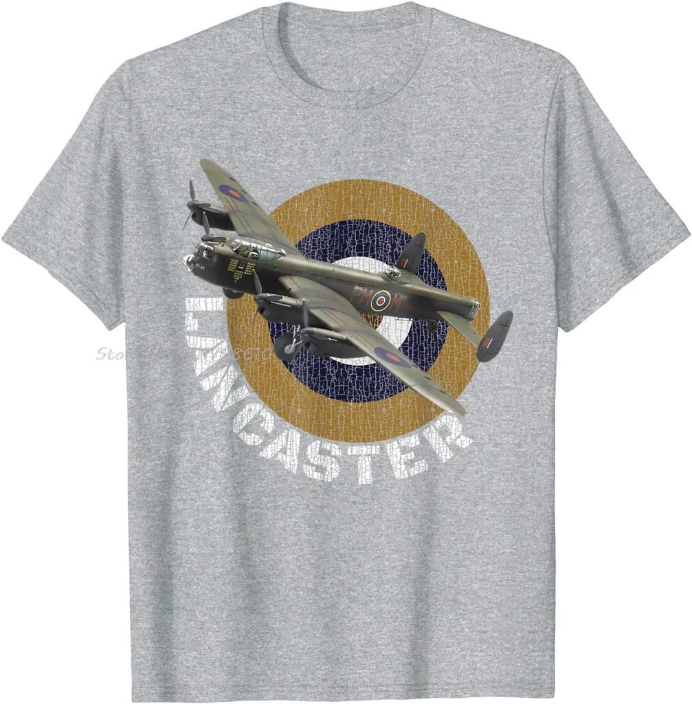 British Warplanes Lancaster Heavy Bomber Cotton Tshirt Premium Oversized T-shirt O-Neck Unisex Tops Tees Men's Clothing
