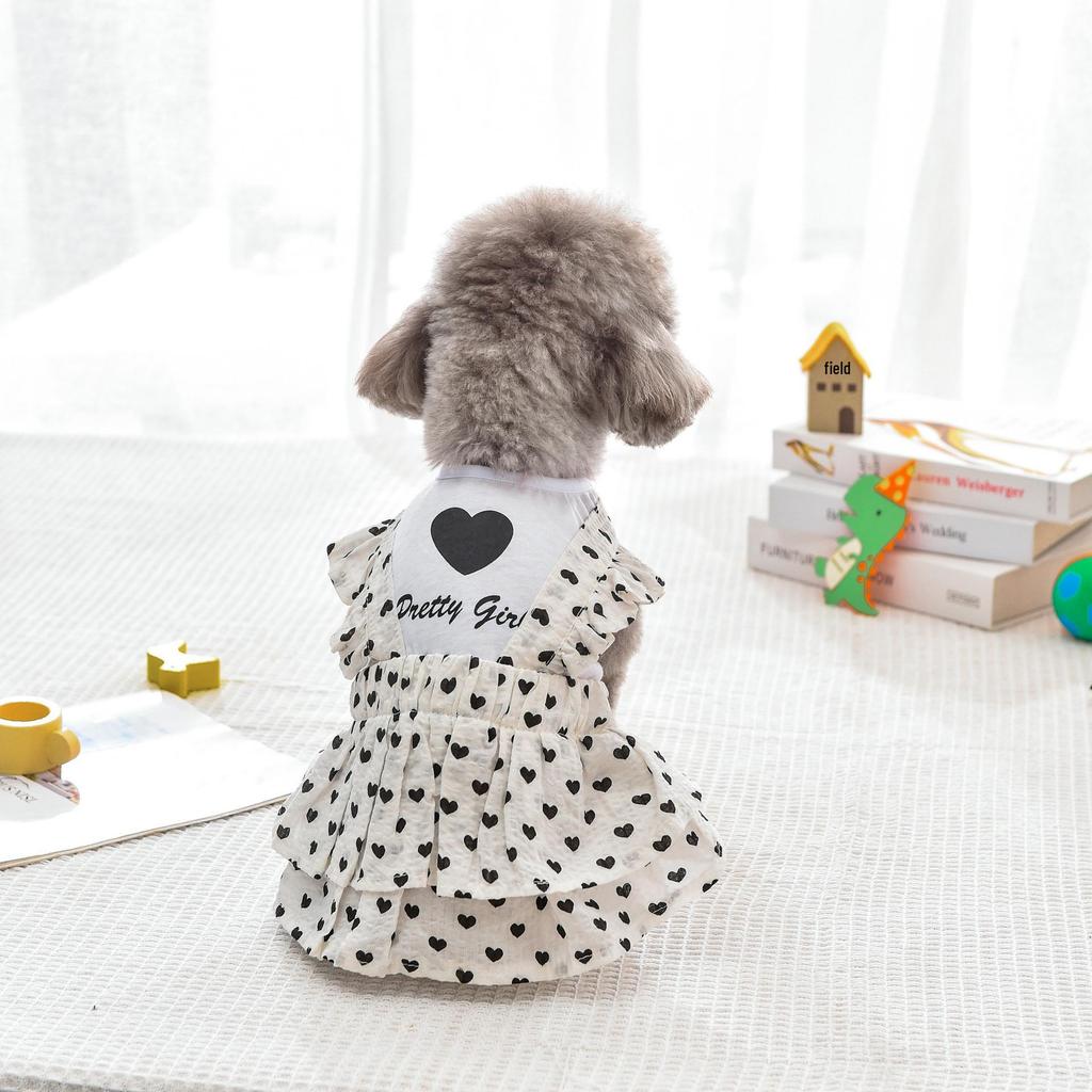Heart Maid Princess Dress - Spring/Summer Thin Style for Small Dogs