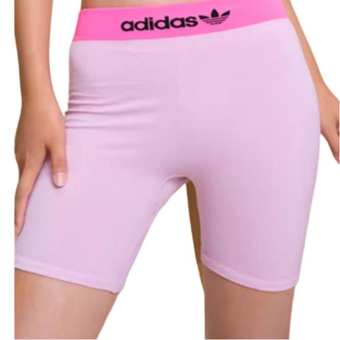 adidas Letter Ribbed Antibacterial Mid-Rise Boxer Shorts Women Shorts Orchid-Purple 4A2H42-536