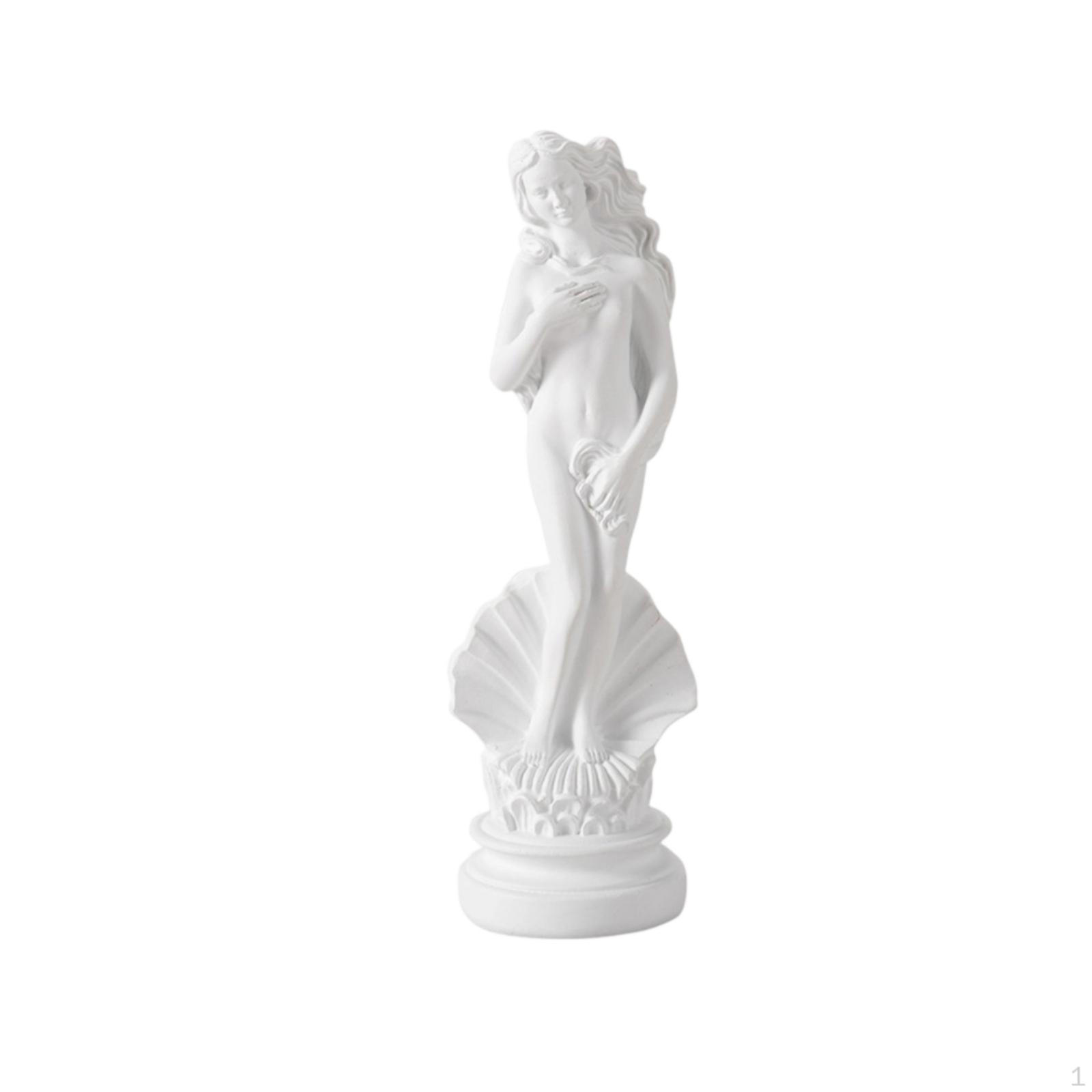 Aphrodite Resin Sculpture ShellBacked Greek Deity Figurine Round Base Mythology Figurines
