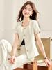 Elegant Women's Professional Summer Suit Set: Short-Sleeved Skirt Suit for Salon and Hotel Reception