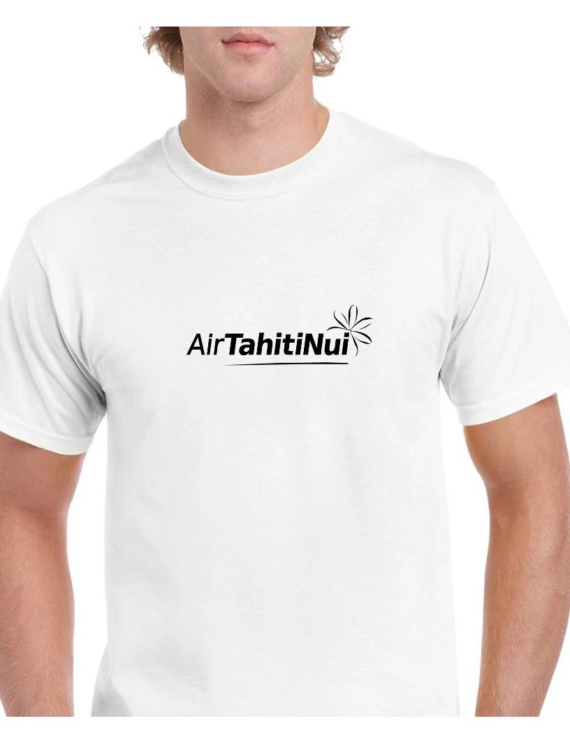 Air Tahiti Nui Black Logo Polynesian Airline Aviation White Cotton T-Shirt S-5XL S