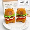 1-20 STÜCKE Hamburger Capybara Plüsch Schlüsselanhänger Rucksack Anhänger Spielzeug Auto Schlüsselring Dekoration Kawaii Stoffpuppe Kinder Geburtstagsgeschenk