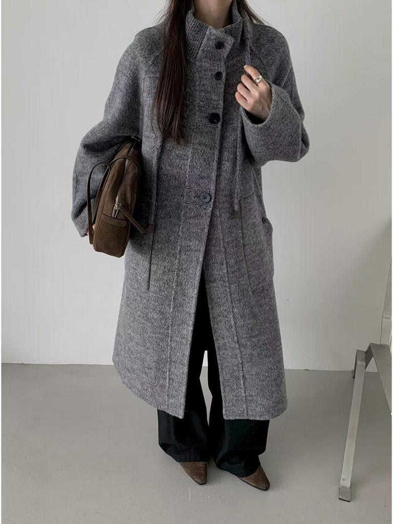Luxuriöser doppelseitiger Wollmantel für Damen - Extra-lang, lässig, altersreduzierend, Herbstkollektion 2025