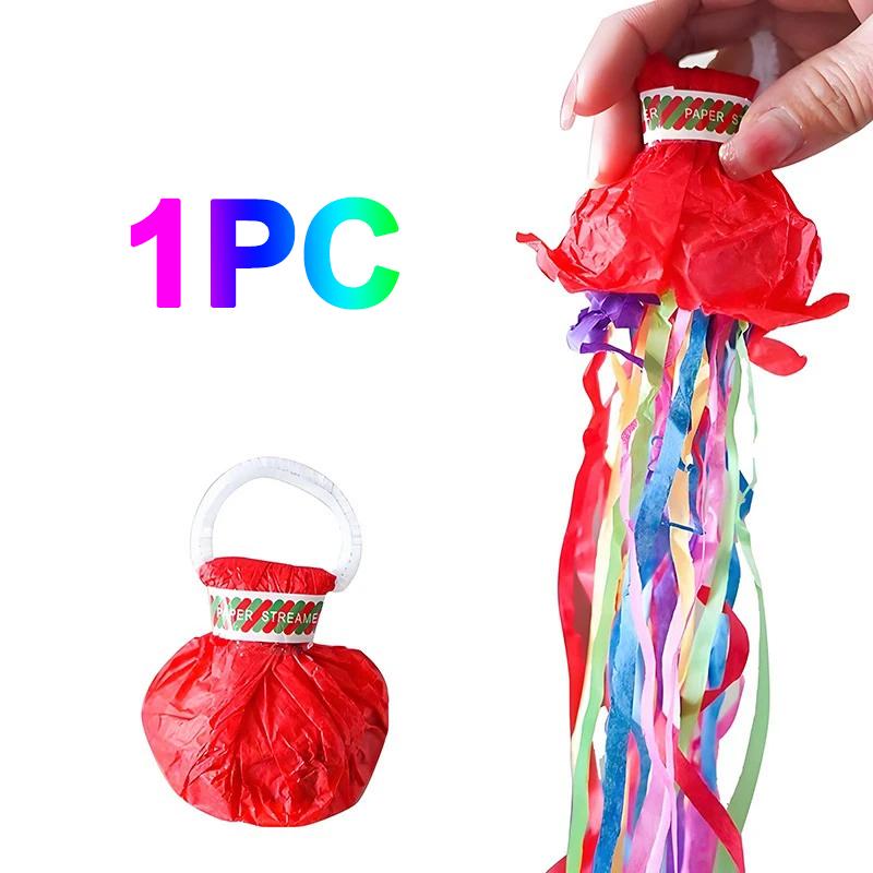 

30-1Pcs Colorful Hand Throw Confetti Poppers Throw Streamers Poppers Paper Crackers Magic Paper Ribbon For Wedding Birthday Party 1pc
