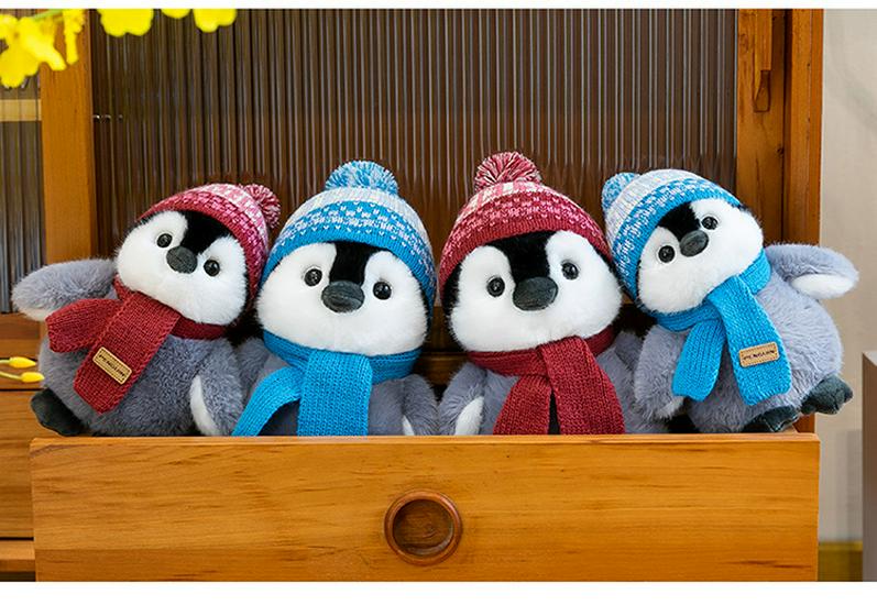 Children's Penguin Doll Companion - Cute Plush Toy & Soothing Gift with Scarf and Hat