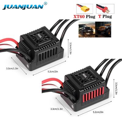 45A 60A RC ESC Impermeabil Fără Senzori Fără Perii 2-3S 5.8V ESC Fără Perii cu Conector XT60/T pentru Mașini RC Camioane Control cu Card de Programare