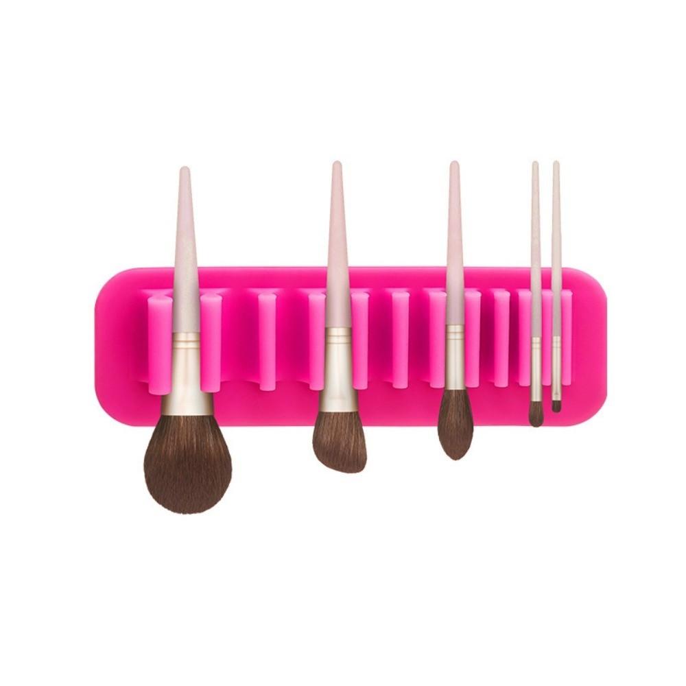 New Soft Silicone Brush Drying Rack Solid Color Suction Cup Cosmetic Tools Wall Mounted Makeup Brush Holder for Beauty Station