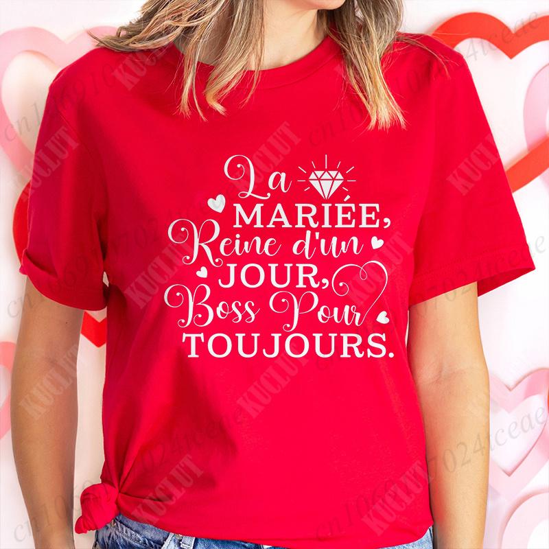 Humor French Bachelorette Party T-Shirt Girls Single Farewell Tees Team Evjf Future Bride Shirt Funny Bridal Shower Wedding Tops